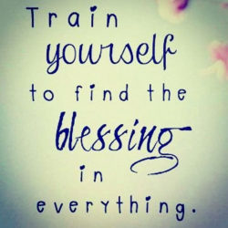 Train Yourself To Find The Blessings....