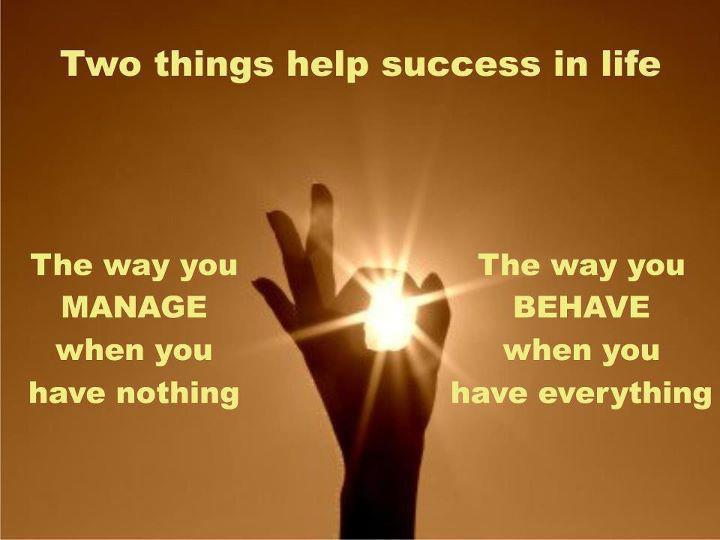 Two things help success